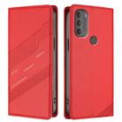 For Motorola Moto G71 5G Embossed Multi-functional Wallet Retro Leather Phone Case(Red) - 2