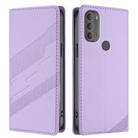 For Motorola Moto G71 5G Embossed Multi-functional Wallet Retro Leather Phone Case(Light Purple) - 2