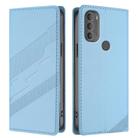 For Motorola Moto G71 5G Embossed Multi-functional Wallet Retro Leather Phone Case(Light Blue) - 2