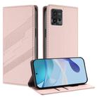 For Motorola Moto G72 Embossed Multi-functional Wallet Retro Leather Phone Case(Pink) - 1