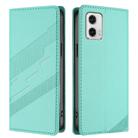 For Motorola Moto G73 Embossed Multi-functional Wallet Retro Leather Phone Case(Mint Green) - 2