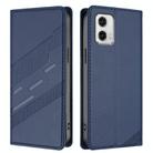 For Motorola Moto G73 Embossed Multi-functional Wallet Retro Leather Phone Case(Dark Blue) - 2