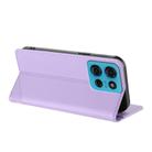 For Motorola Moto G75 Embossed Multi-functional Wallet Retro Leather Phone Case(Light Purple) - 3