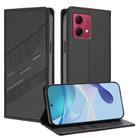 For Motorola Moto G84 Embossed Multi-functional Wallet Retro Leather Phone Case(Black) - 1