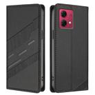 For Motorola Moto G84 Embossed Multi-functional Wallet Retro Leather Phone Case(Black) - 2