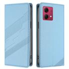 For Motorola Moto G84 Embossed Multi-functional Wallet Retro Leather Phone Case(Light Blue) - 2