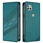 For Motorola One 5G Ace Embossed Multi-functional Wallet Retro Leather Phone Case(Dark Green) - 2