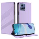 For Motorola Moto S30 Pro Embossed Multi-functional Wallet Retro Leather Phone Case(Light Purple) - 1