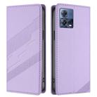 For Motorola Moto S30 Pro Embossed Multi-functional Wallet Retro Leather Phone Case(Light Purple) - 2