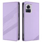 For Motorola Moto X30 Pro Embossed Multi-functional Wallet Retro Leather Phone Case(Light Purple) - 2