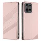 For Motorola Edge 50 Embossed Multi-functional Wallet Retro Leather Phone Case(Pink) - 2