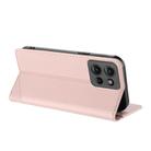 For Motorola Edge 50 Embossed Multi-functional Wallet Retro Leather Phone Case(Pink) - 3