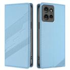 For Motorola Edge 50 Embossed Multi-functional Wallet Retro Leather Phone Case(Light Blue) - 2