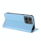 For Motorola Edge 50 Embossed Multi-functional Wallet Retro Leather Phone Case(Light Blue) - 3