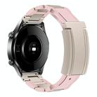 20mm Folding Magnetic Buckle Stainless Steel Rubber Watch Band(Pink+Starlight) - 1