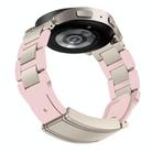 20mm Folding Magnetic Buckle Stainless Steel Rubber Watch Band(Pink+Starlight) - 2