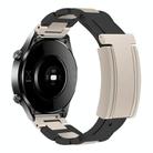 20mm Folding Magnetic Buckle Stainless Steel Rubber Watch Band(Black+Starlight) - 1
