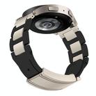 20mm Folding Magnetic Buckle Stainless Steel Rubber Watch Band(Black+Starlight) - 2