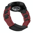20mm Folding Magnetic Buckle Stainless Steel Rubber Watch Band(Wine Red+Black) - 2
