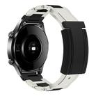 20mm Folding Magnetic Buckle Stainless Steel Rubber Watch Band(White+Black) - 1