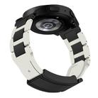 20mm Folding Magnetic Buckle Stainless Steel Rubber Watch Band(White+Black) - 2