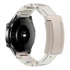 20mm Folding Magnetic Buckle Stainless Steel Rubber Watch Band(White+Starlight) - 1
