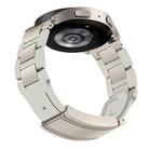 20mm Folding Magnetic Buckle Stainless Steel Rubber Watch Band(White+Starlight) - 2