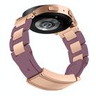 20mm Folding Magnetic Buckle Stainless Steel Rubber Watch Band(Purple+Rose Gold) - 2