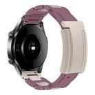 20mm Folding Magnetic Buckle Stainless Steel Rubber Watch Band(Purple+Starlight) - 1