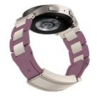 20mm Folding Magnetic Buckle Stainless Steel Rubber Watch Band(Purple+Starlight) - 2