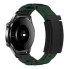 20mm Folding Magnetic Buckle Stainless Steel Rubber Watch Band(Green+Black) - 1