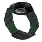 20mm Folding Magnetic Buckle Stainless Steel Rubber Watch Band(Green+Black) - 2