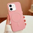 For iPhone 11 Stripe MagSafe TPU Phone Case(Pink) - 1