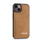 For iPhone 13 Forwenw F8 Series 2 in 1 Magnetic Card Slot Leather Phone Case(Brown) - 2