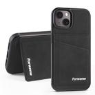 For iPhone 13 mini Forwenw F8 Series 2 in 1 Magnetic Card Slot Leather Phone Case(Black) - 1