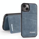 For iPhone 13 mini Forwenw F8 Series 2 in 1 Magnetic Card Slot Leather Phone Case(Blue) - 1
