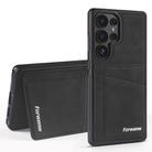 For Samsung Galaxy S25 Ultra 5G Forwenw F8 Series 2 in 1 Magnetic Card Slot Leather Phone Case(Black) - 1