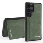 For Samsung Galaxy S25 Ultra 5G Forwenw F8 Series 2 in 1 Magnetic Card Slot Leather Phone Case(Green) - 1