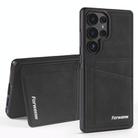 For Samsung Galaxy S23 Ultra 5G Forwenw F8 Series 2 in 1 Magnetic Card Slot Leather Phone Case(Black) - 1