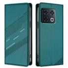 For OnePlus 10 Pro Embossed Multi-functional Wallet Retro Leather Phone Case(Dark Green) - 2