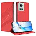 For OnePlus 10R Embossed Multi-functional Wallet Retro Leather Phone Case(Red) - 1