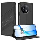 For OnePlus 11 Embossed Multi-functional Wallet Retro Leather Phone Case(Black) - 1