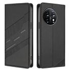 For OnePlus 11 Embossed Multi-functional Wallet Retro Leather Phone Case(Black) - 2