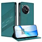 For OnePlus 12 Embossed Multi-functional Wallet Retro Leather Phone Case(Dark Green) - 1