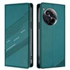 For OnePlus 12 Embossed Multi-functional Wallet Retro Leather Phone Case(Dark Green) - 2