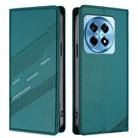 For OnePlus 12R Embossed Multi-functional Wallet Retro Leather Phone Case(Dark Green) - 2
