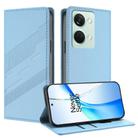 For OnePlus Ace 2V Embossed Multi-functional Wallet Retro Leather Phone Case(Light Blue) - 1