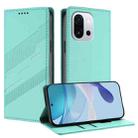 For OnePlus 13T Embossed Multi-functional Wallet Retro Leather Phone Case(Mint Green) - 1