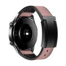 20mm T-Shaped Fold Magnetic Buckle Silicone PU Watch Band(Pink) - 1