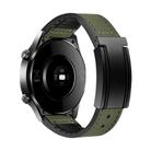 20mm T-Shaped Fold Magnetic Buckle Silicone PU Watch Band(Crazy Horse Green) - 1